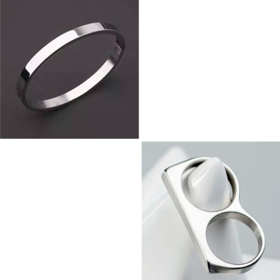 MAATRCHAAYA Stainless Steel Sterling Silver Silver Jewellery Set(Pack of 2)