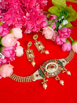 DENICRAAS Alloy Gold-plated Gold Jewellery Set(Pack of 1)