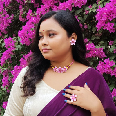 ichchhapuron Clay Purple Jewellery Set(Pack of 1)