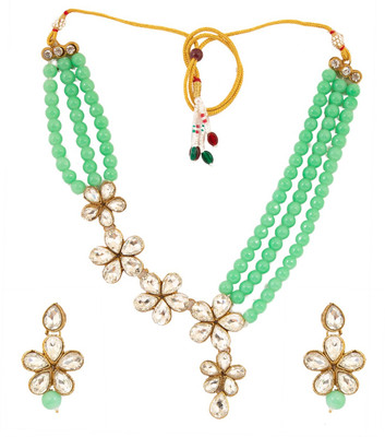 CATALYST Alloy Gold-plated Green Jewellery Set(Pack of 1)