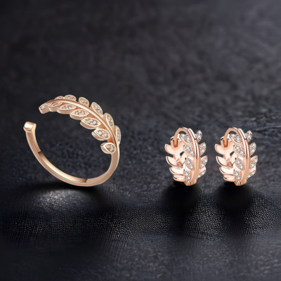 MYKI Stainless Steel Silver Rose Gold Jewellery Set(Pack of 2)