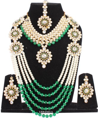 URBANELA Plastic, Alloy Gold-plated Green Jewellery Set(Pack of 1)