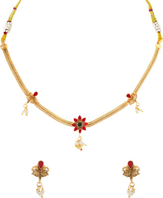 YELLOW CHIMES Brass Gold-plated Gold Jewellery Set(Pack of 1)