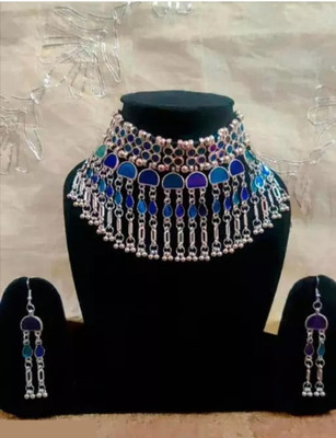 Samridhi DC Oxidised Silver, Alloy Silver Jewellery Set(Pack of 1)