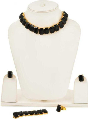 AMHRIK IMITATION Brass Brass White Jewellery Set(Pack of 1)