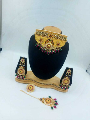 ROHIDAZ Brass Gold-plated Multicolor Jewellery Set(Pack of 4)