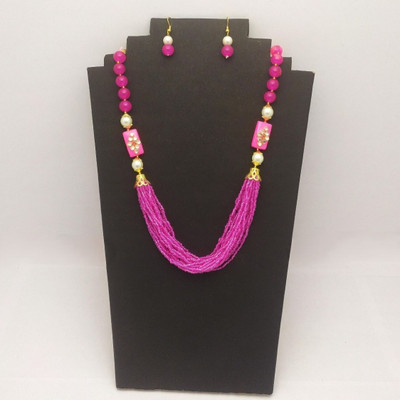 Hi_BAA Alloy Pink Jewellery Set(Pack of 1)