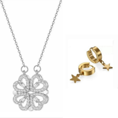 MAATRCHAAYA Brass, Sterling Silver, Stainless Steel Sterling Silver, Gold-plated, Silver Silver, Gold Jewellery Set(Pack of 2)