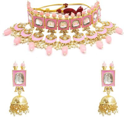 Oomph Alloy Gold-plated Pink, Purple Jewellery Set(Pack of 2)