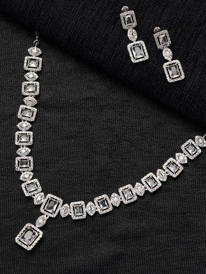 Zoey Brass Silver Silver Jewellery Set(Pack of 3)