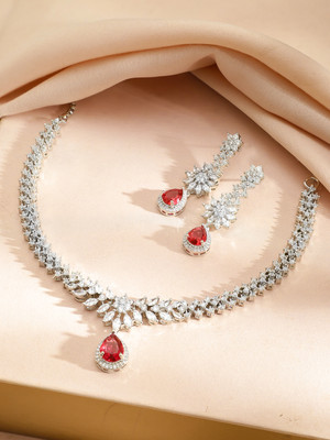 RUBANS Brass Silver Silver Jewellery Set(Pack of 2)