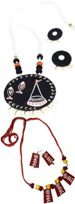 HOUSE OFF COMMON Oxidised Silver Multicolor, Red Jewellery Set(Pack of 2)