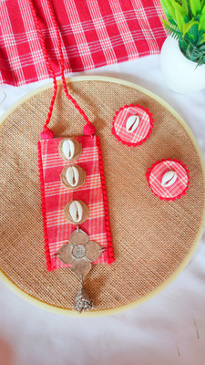 Prakriti Collection Fabric, Oxidised Silver Silver Red, Silver Jewellery Set(Pack of 1)