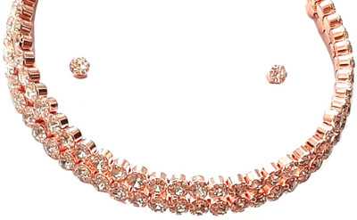 Aksh Enterprises Alloy Gold-plated Rose Gold Jewellery Set(Pack of 3)