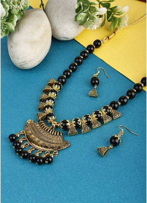 Gauri FashionHub Alloy Black Jewellery Set(Pack of 1)
