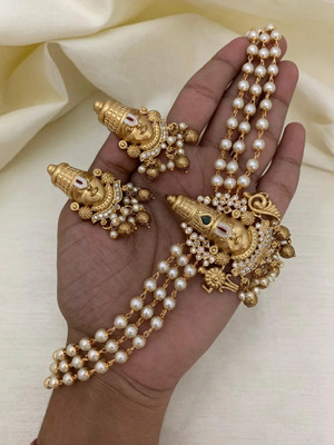 YIMBLI Brass Gold-plated Gold Jewellery Set(Pack of 1)