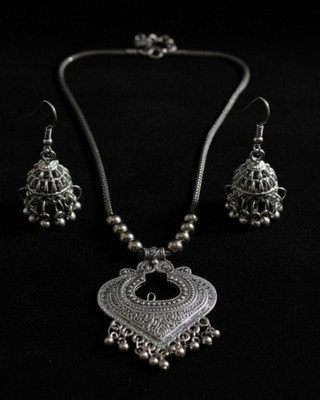 CRAFTMINDER Oxidised Silver, Alloy Silver Jewellery Set(Pack of 1)