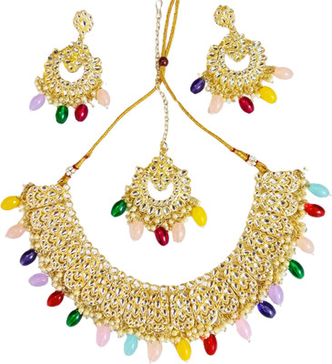Zarmar fashion Stone Gold-plated Multicolor Jewellery Set(Pack of 1)