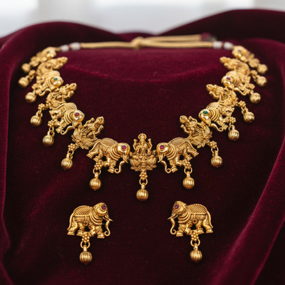 AARIYA Copper Gold-plated Gold Jewellery Set(Pack of 1)