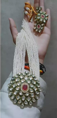 SatnamCreation Alloy Gold-plated White Jewellery Set(Pack of 1)