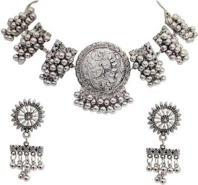 Zoey Oxidised Silver, Alloy Sterling Silver, Silver Silver Jewellery Set(Pack of 1)