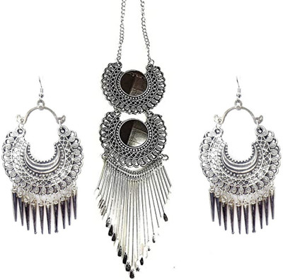 ZuriKrisha Oxidised Silver Silver Silver, Black Jewellery Set(Pack of 1)