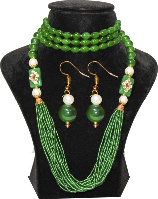 Nifty Plastic Gold-plated Green Jewellery Set(Pack of 4)