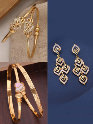 VEDDAA Brass Gold-plated Black, Bronze Jewellery Set(Pack of 3)