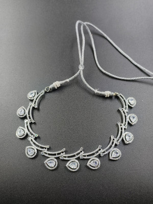 MK Gallery Alloy Silver, White Jewellery Set(Pack of 1)
