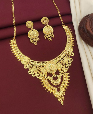 harikrushna enterprise Alloy Gold-plated Gold Jewellery Set(Pack of 1)