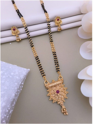 Springal Brass, Copper, Alloy Gold-plated, Brass Gold, Black Jewellery Set(Pack of 2)