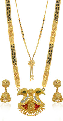 Sangria Brass Gold-plated Gold Jewellery Set(Pack of 1)