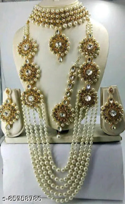 LatestArt Alloy White, Gold Jewellery Set(Pack of 3)