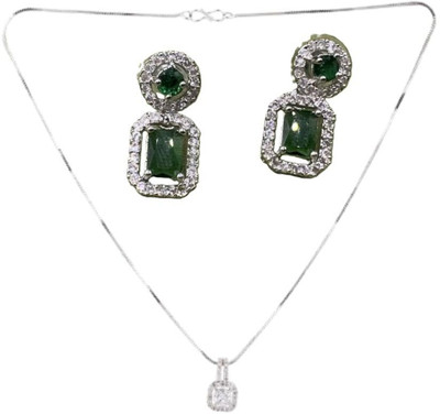 SKG Fashions Stone White, Green Jewellery Set(Pack of 1)