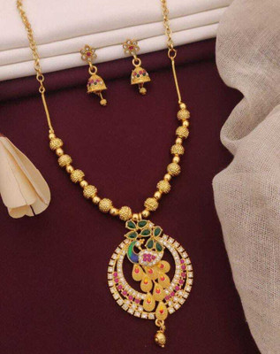 Krishna Creation Alloy Gold-plated Gold Jewellery Set(Pack of 1)
