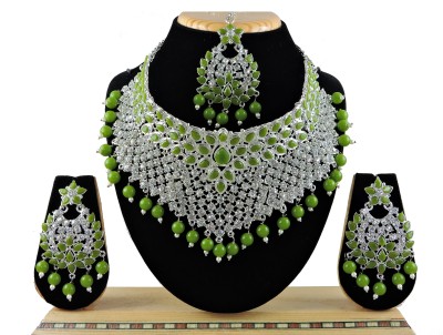 VATSALYA creation Alloy Gold-plated Green, Silver Jewellery Set(Pack of 1)