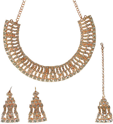 ACCESSHER Brass Gold-plated Gold Jewellery Set(Pack of 1)