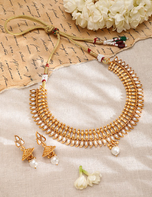 RUBANS Brass Gold-plated Gold Jewellery Set(Pack of 1)