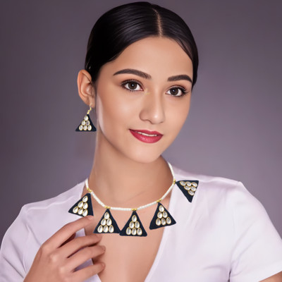 Adornn Fabric Blue Jewellery Set(Pack of 1)