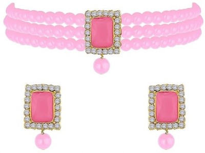 CATALYST Brass Gold-plated Pink Jewellery Set(Pack of 1)