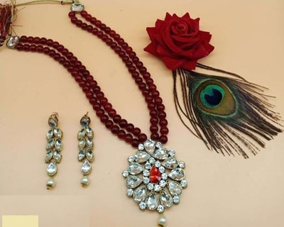 CATALYST Alloy Gold-plated Maroon, White Jewellery Set(Pack of 1)