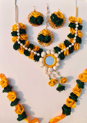 Nehuu creation Fabric Green Jewellery Set(Pack of 1)