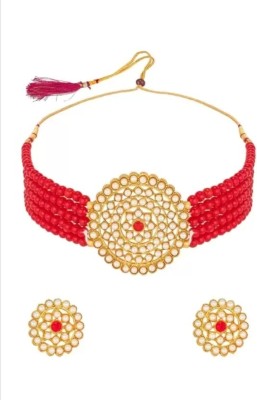 ONLINE JMS Alloy Red Jewellery Set(Pack of 1)