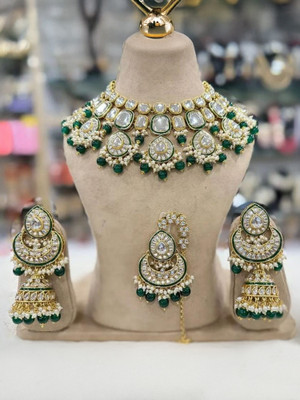 Orbis Alloy Gold-plated Green Jewellery Set(Pack of 4)