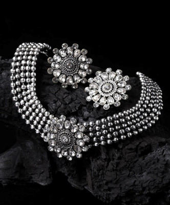 JEWERICHE IMITATION Alloy White, Silver Jewellery Set(Pack of 1)