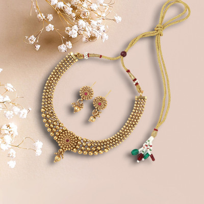 Thrillz Brass Gold-plated Gold Jewellery Set(Pack of 3)