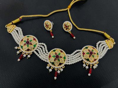 Dhanlaxmi Creation Copper Gold-plated Multicolor Jewellery Set(Pack of 1)