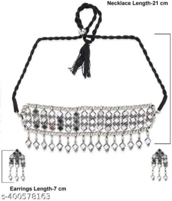 Zooni Collections Oxidised Silver 958 Silver Grey Jewellery Set(Pack of 1)