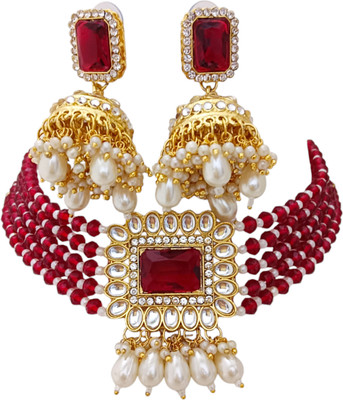 EVY Copper Gold-plated Multicolor Jewellery Set(Pack of 1)