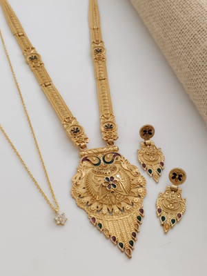 Bhagavati creation Brass Gold-plated Gold Jewellery Set(Pack of 2)